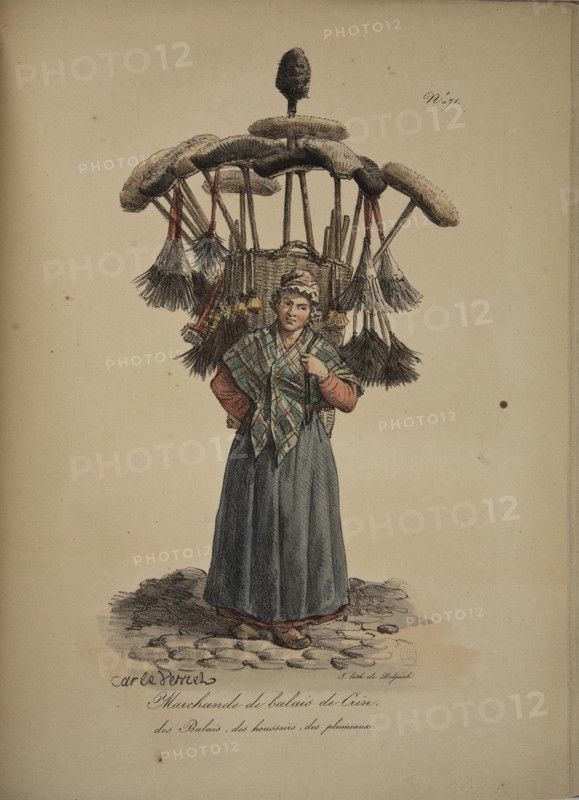 Horsehair broom seller. From the Series "Cris de Paris" (The Cries of Paris), 1815. Creator: Vernet, Carle (1758-1836).