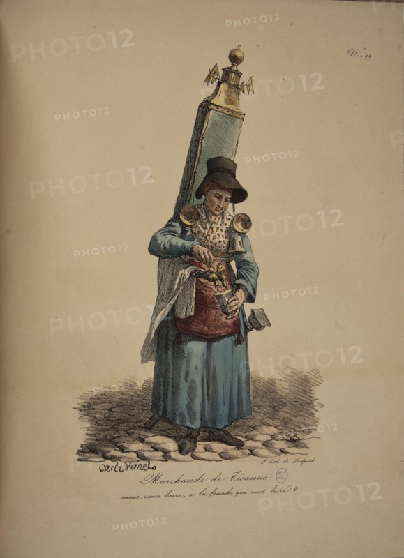 Herbal tea seller. From the Series "Cris de Paris" (The Cries of Paris), 1815. Creator: Vernet, Carle (1758-1836).