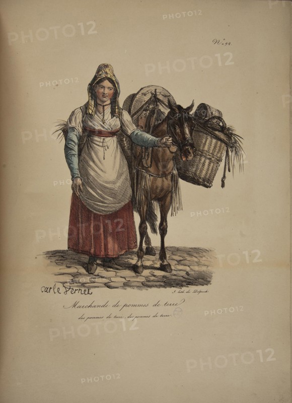 Potato seller. From the Series "Cris de Paris" (The Cries of Paris), 1815. Creator: Vernet, Carle (1758-1836).