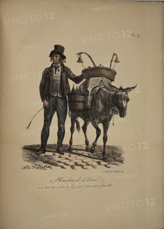 Ink Dealer. From the Series "Cris de Paris" (The Cries of Paris), 1815. Creator: Vernet, Carle (1758-1836).