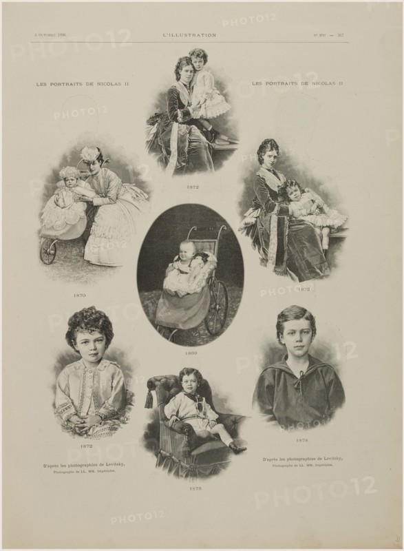 Portraits of Emperor Nicholas II from the period from 1869 to 1875, 1896. Creator: Anonymous.