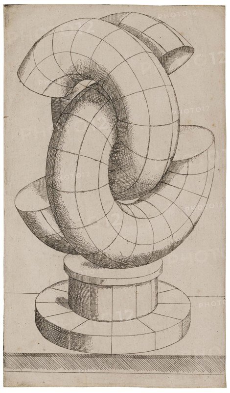 Perspective Study with Three C-Shaped Bodies Pushed into Each Other, 1567. Creator: Zündt, Mathis (1498-1572/81).