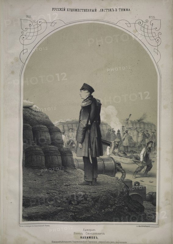 Admiral Pavel Nakhimov at the bastion, 1855. Creator: Timm, Wassili (George Wilhelm) (1820-1895).