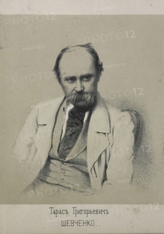Portrait of poet Taras Shevchenko (1814-1861), 1861. Creator: Timm, Wassili (George Wilhelm) (1820-1895).