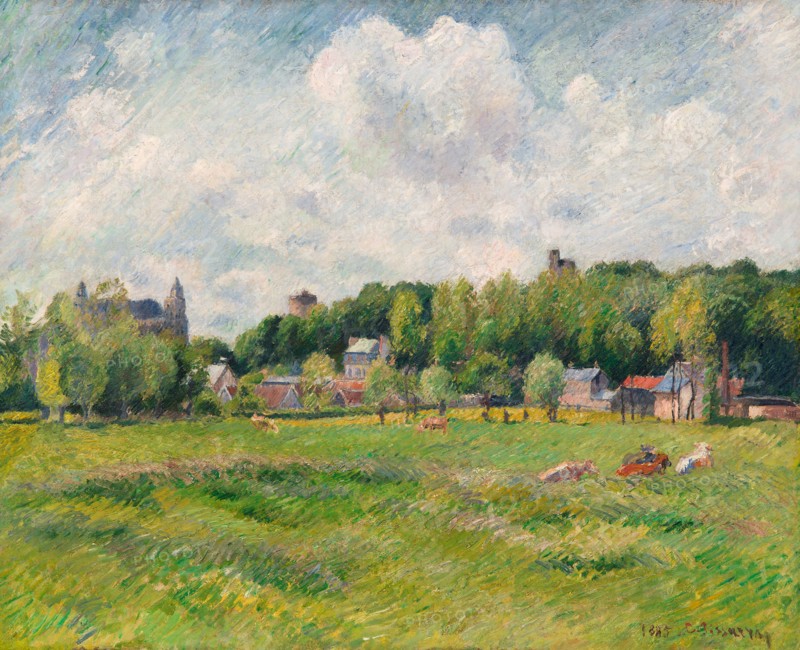 Prairies à Gisors, 1885. Creator: Pissarro, Camille (1830-1903).