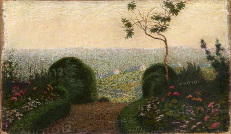 Angolo di giardino (garden corner), 1909. Creator: Morbelli, Angelo (1853-1919).