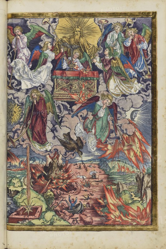 The seventh seal and the first four trumpets. From the Apocalypse (Revelation of John), 1511. Creator: Dürer, Albrecht (1471-1528).