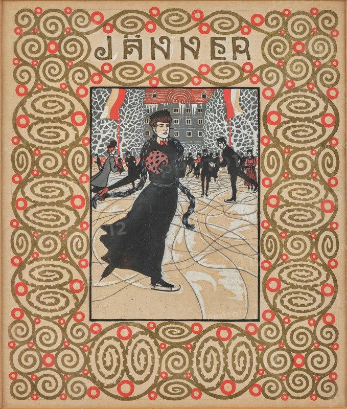 The ice skater. Monthly newsletter: January. Creator: Krenek, Carl (1880-1949).