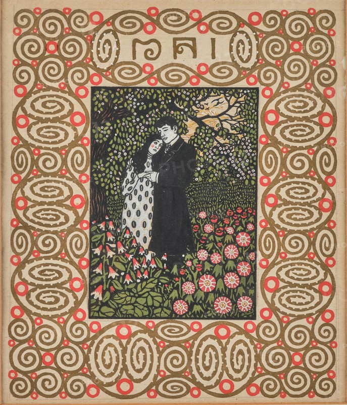 In the garden (lovers). Monthly newsletter: May. Creator: Krenek, Carl (1880-1949).