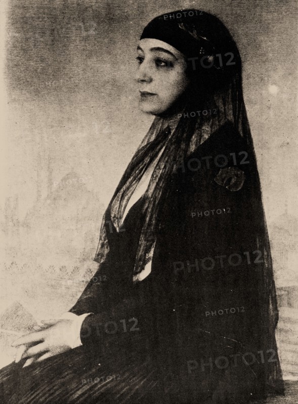 Portrait of Huda Sharawi (1879-1947). Creator: Unknown photographer.