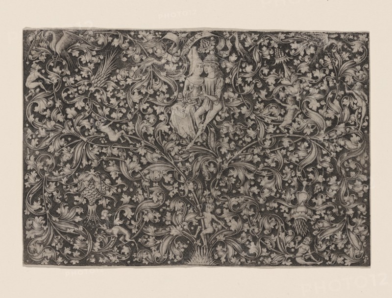 Ornament with two lovers, c.1495. Creator: Meckenem, Israhel van, the Younger (around 1440-1503).