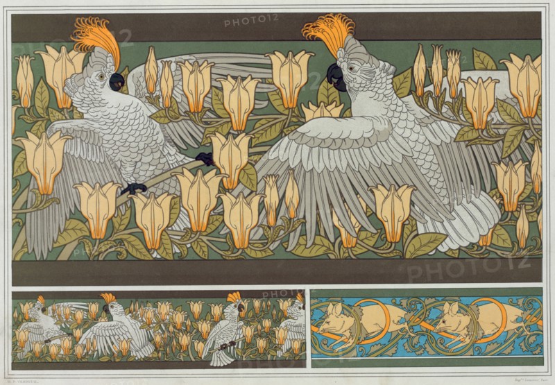 Cockatoos and magnolias, 1897. Creator: Verneuil, Maurice Pillard (1869-1942).