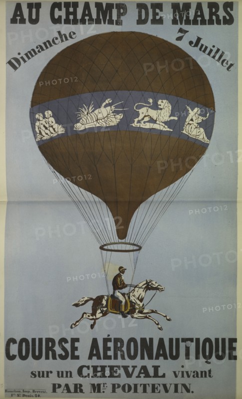 Ascension équestre de Jean-Eugène Poitevin to Champ de Mars, the 7th of July 1850, 1850. Creator: Unknown artist.