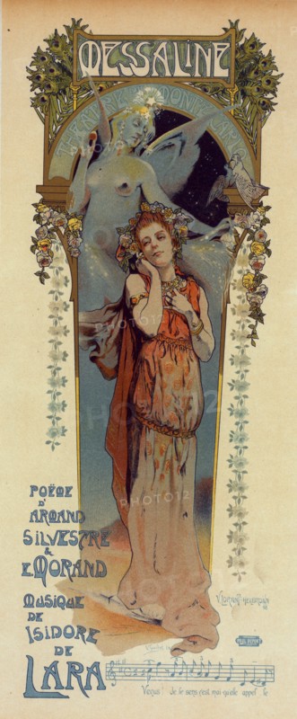 Poster for the opera Messaline by Isidore de Lara, 1899. Creator: Lorant-Heilbronn, Vincent (1874-1912).