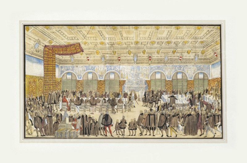 The wedding of Duke Wilhelm V of Bavaria to Renata of Lorraine on February 21, 1568, 1568. Creator: Solis, Nikolaus (1541-1583).