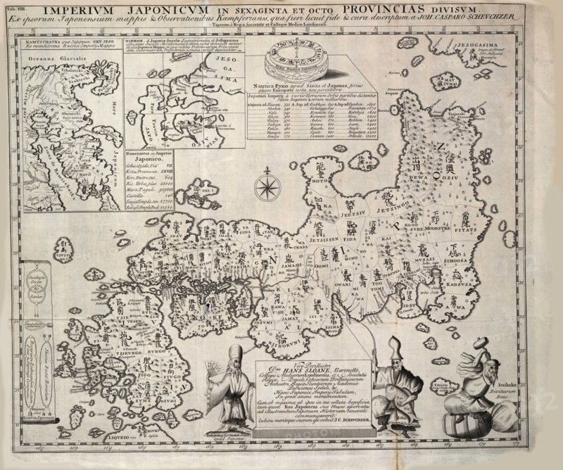 Map of Japan, 1727. Creator: Kaempfer, Engelbert (1651-1716).
