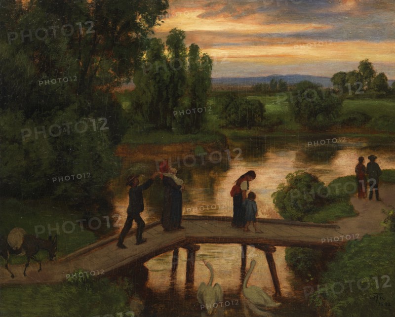 The Bridge (Summer Evening), 1892. Creator: Thoma, Hans (1839-1924).