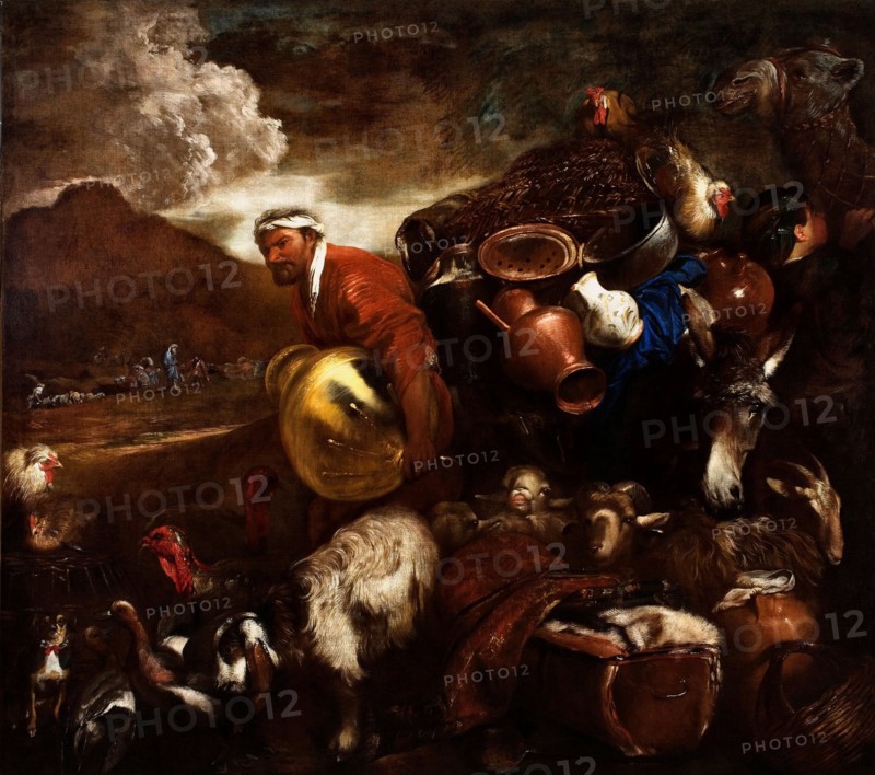 Abraham on the way to Canaan. Creator: Castiglione, Giovanni Benedetto (1610-1665).