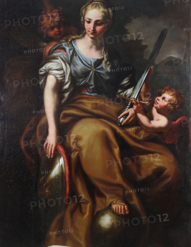Allegory of justice and strength, Second half of the 17th century. Creator: Piola, Domenico (1627-1703).