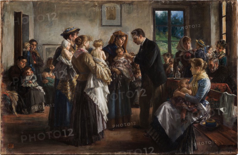 La vaccinazione nelle campagne (Impfung auf dem Lande) , 1894. Creator: Cosola, Demetrio (1851-1895).
