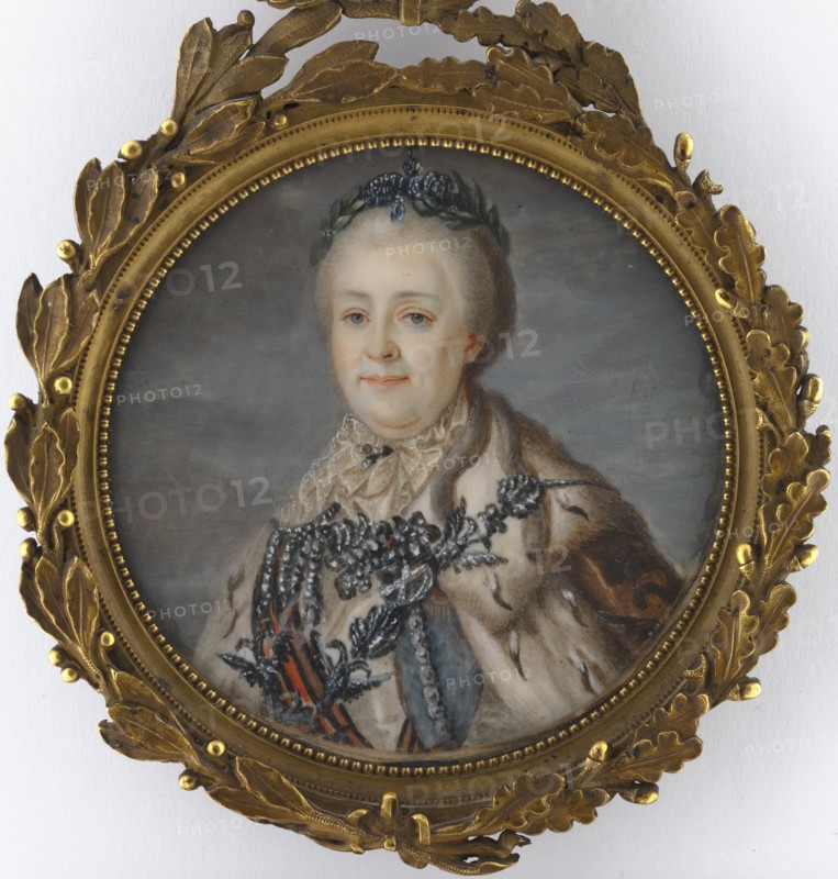 Portrait of Empress Catherine II (1729-1796). Creator: Roslin, Alexander (1718-1793).