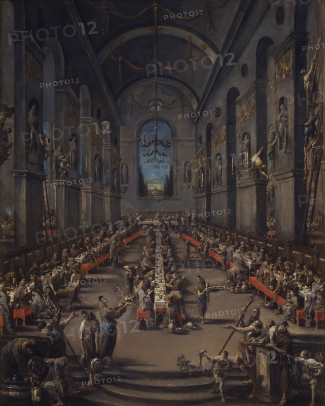 The refectory of the Franciscan brothers, c.1735. Creator: Magnasco, Alessandro (1667-1749).