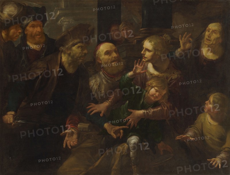Joash is saved from Athaliah's wrath, First half of the 17th century. Creator: Assereto, Gioacchino (1600-1649).