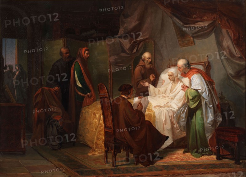 Dante's Death (La morte di Dante), 1852-1853. Creator: Moretti Larese, Eugenio (1822-1874).