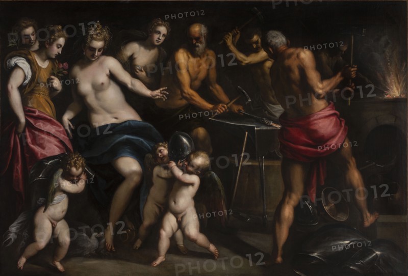Visit of Venus in the forge of Vulcan, c.1585-1590 . Creator: Palma il Giovane, Jacopo, the younger (1544-1628).