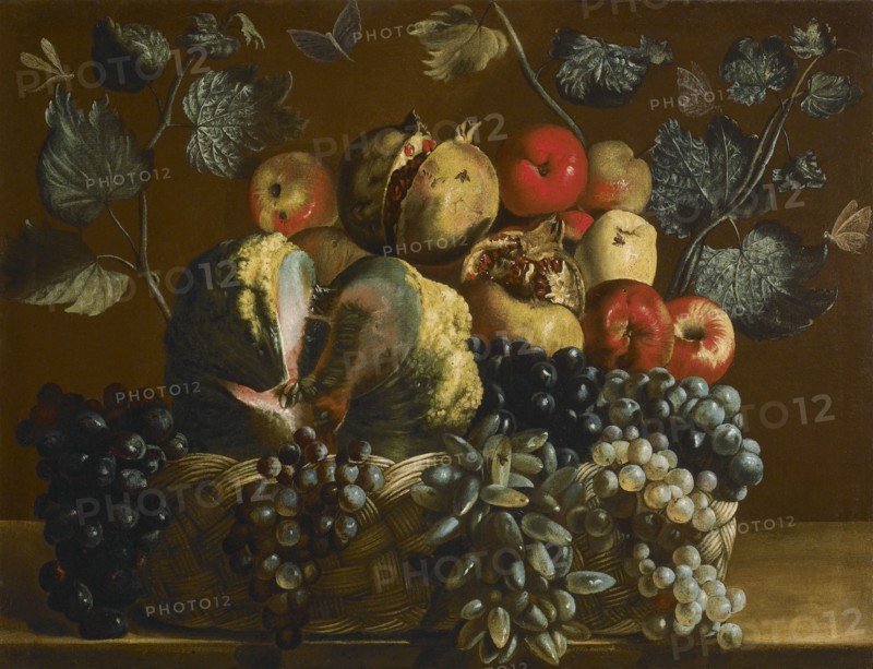 Basket with fruits. Creator: Cavarozzi, Bartolomeo (1590-1625).