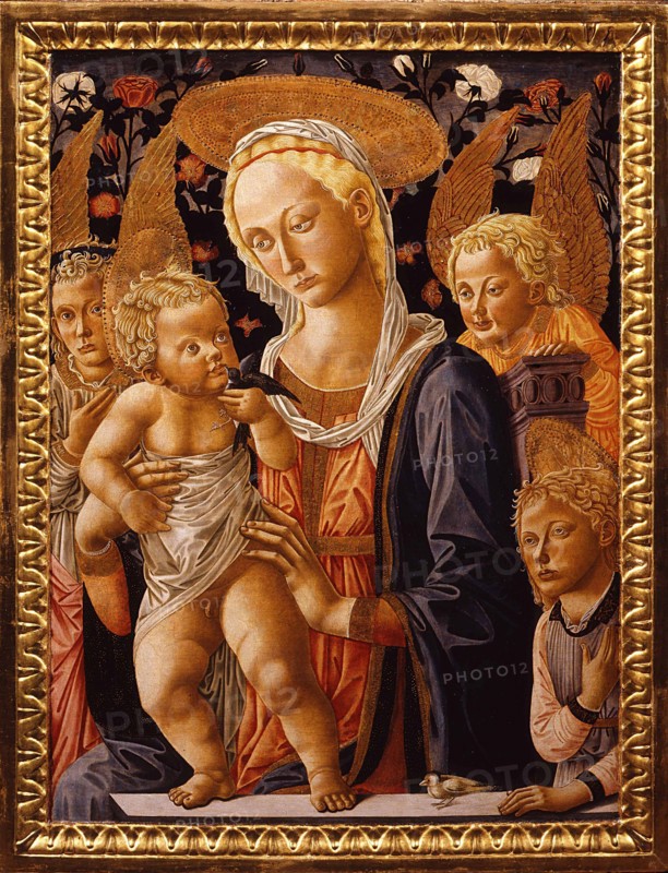 Madonna and Child with the Infant Saint John and Angels (Tabernacle), 1459. Creator: Pseudo Pier Francesco Fiorentino.