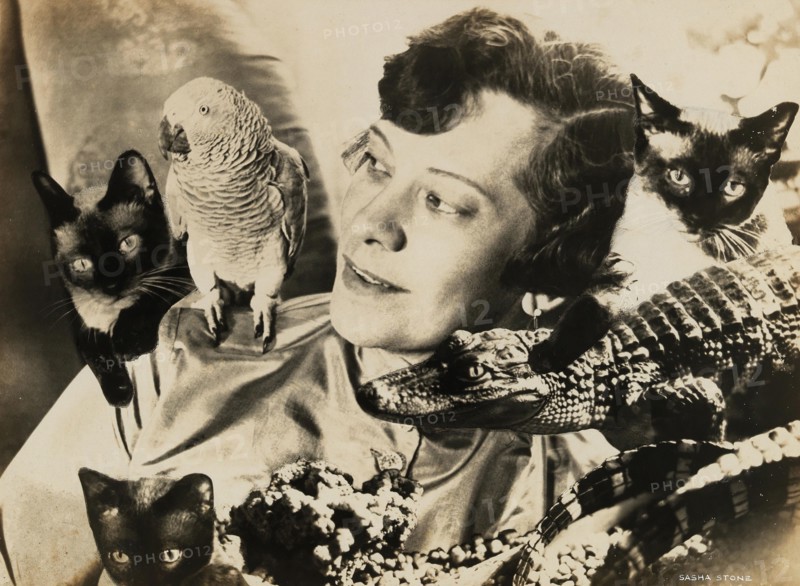 Tilla Durieux with exotic animals, 1920s. Creator: Stone, Sasha (1895-1940).