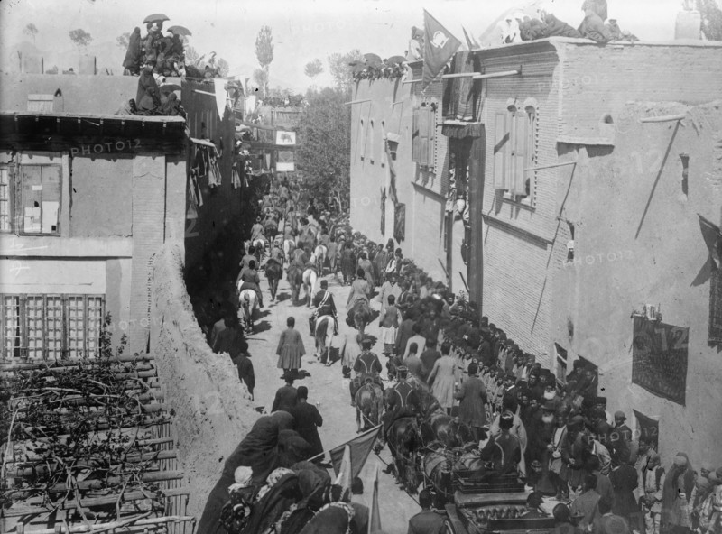 Shah of Persia arriving in Ourmiah, 1911. Creator: Bain News Service.