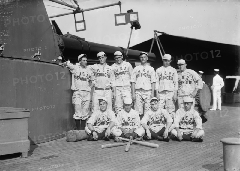 Baseball team on ship named WASHINGTON (baseball), c1911. Creator: Bain News Service.