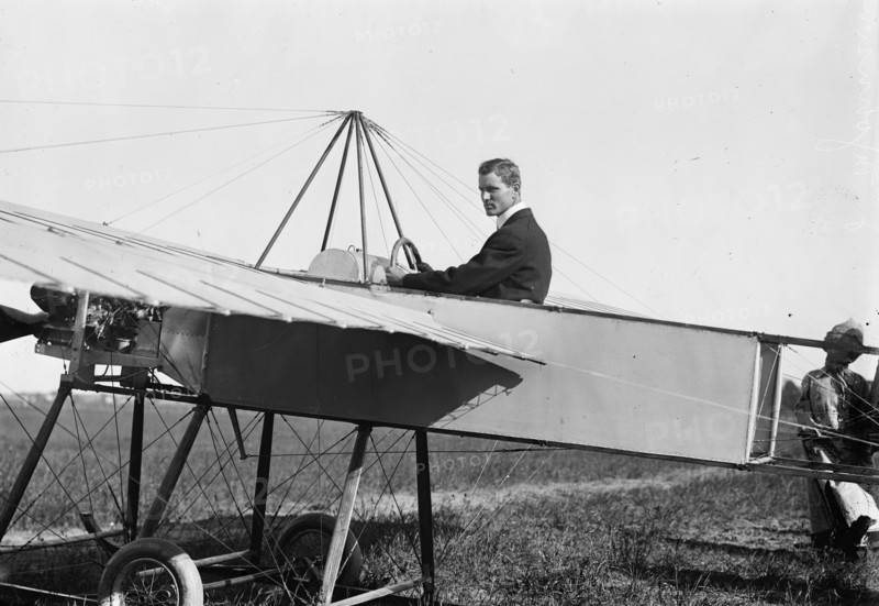 J.M. Johnson in Bleriotype [plane], between c1910 and c1915. Creator: Bain News Service.