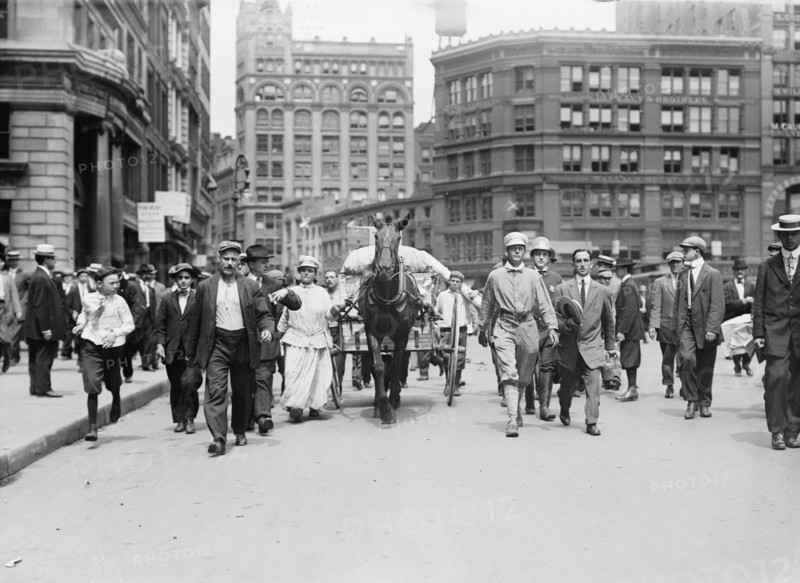 D.H. Woolf and wife arriving in N.Y.C., 1910. Creator: Bain News Service.