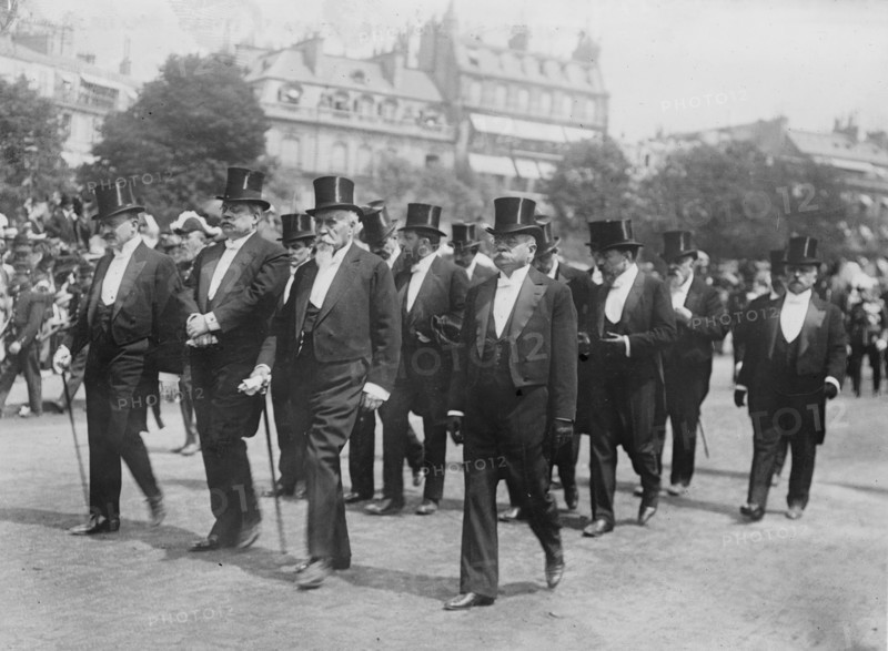 French Ministers at Berteaux funeral. Caillaux, Cruppi, Perrier, Delcasse, 1911. Creator: Bain News Service.
