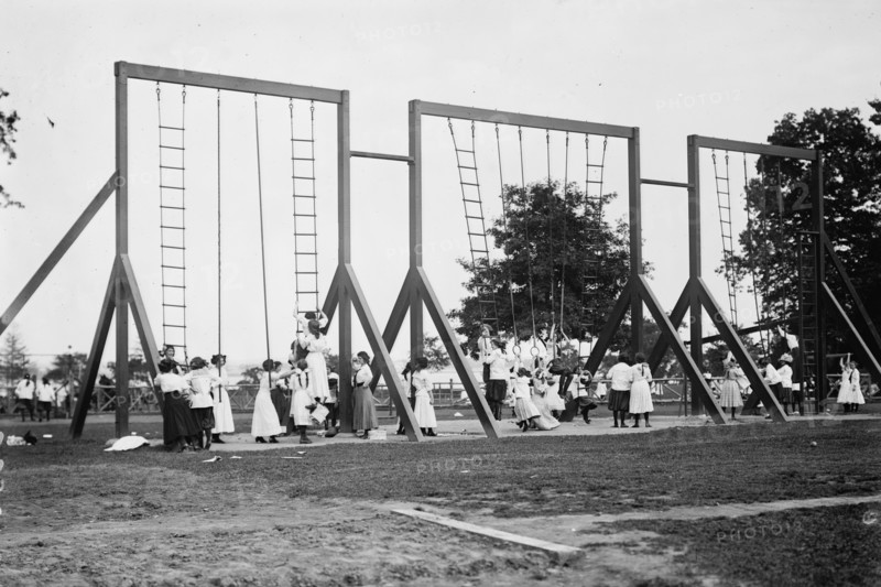 Rings and poles, Bronx Park, 1911. Creator: Bain News Service.