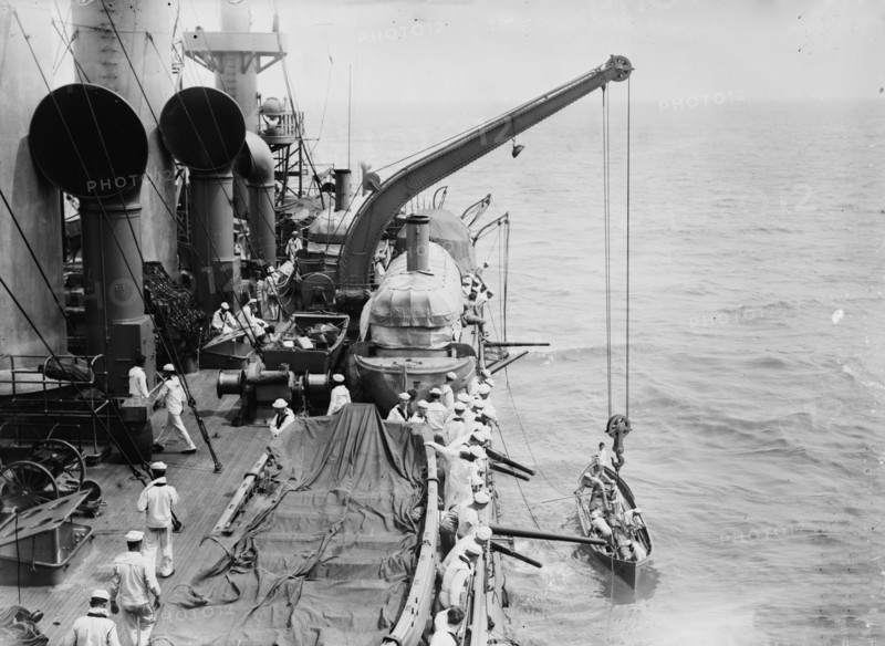 Boat Drill on USS Washington, between c1910 and c1915. Creator: Bain News Service.