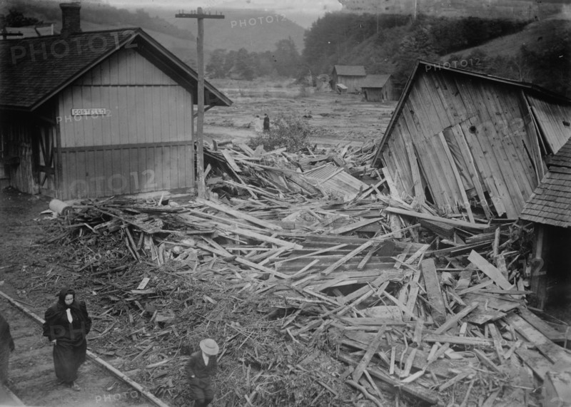 RR Station, Costello, After Flood, between c1910 and c1915. Creator: Bain News Service.
