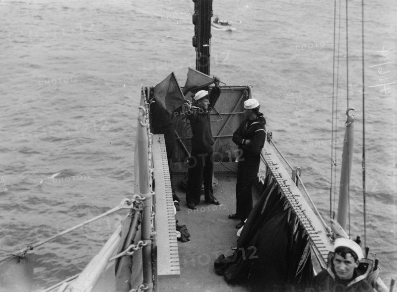 Signalling from USS Arkansas, between c1910 and c1915. Creator: Bain News Service.