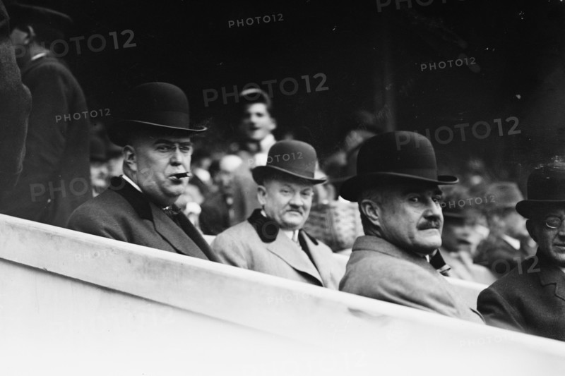 Ban Johnson, Garry Herrman, Thos. Lynch, World Series N.Y., 1911. Creator: Bain News Service.