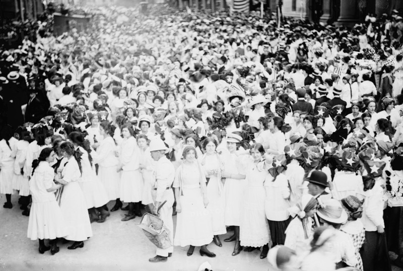 Hoisting flag - Wash. High School, between c1910 and c1915. Creator: Bain News Service.