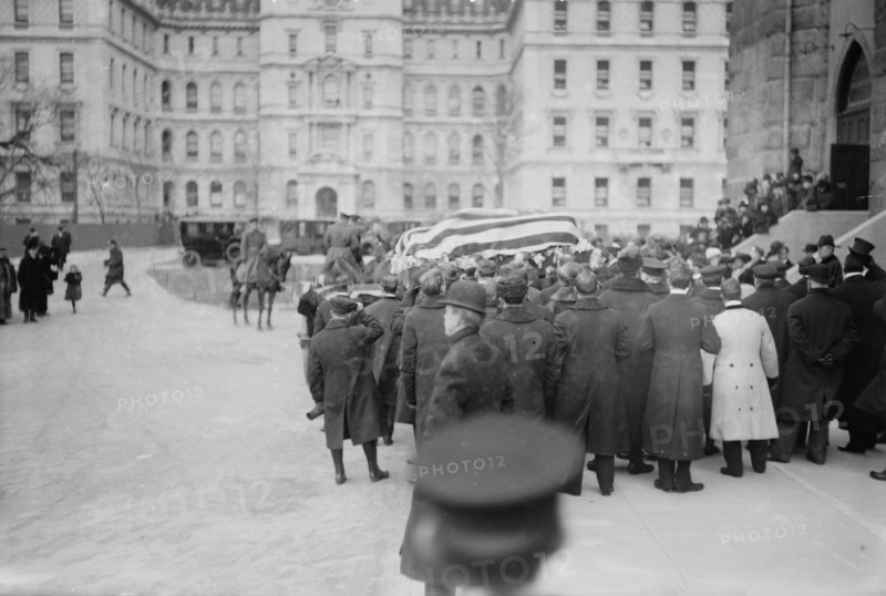 Reid funeral leaving cathedral, 1913. Creator: Bain News Service.