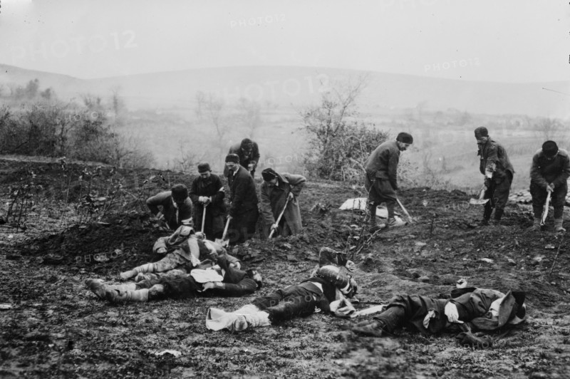 Burying dead at Tchataldja #3, between c1910 and c1915. Creator: Bain News Service.
