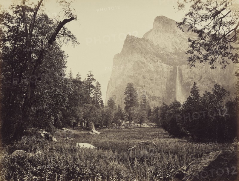 The Bridal Veil, 900 Ft. Yosemite, 1865-66. Creator: Carleton Emmons Watkins.