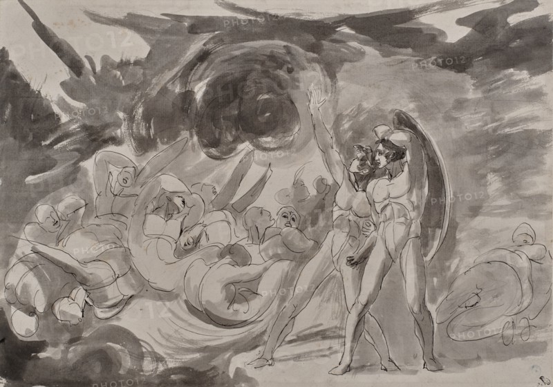 Satan Surveying the Fallen Angels, 1833. Creator: George Romney.