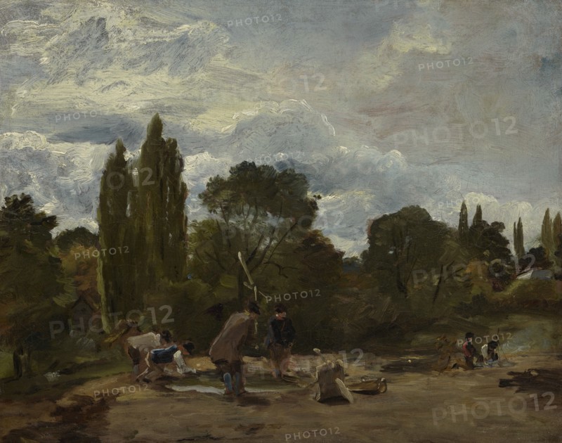 Flailing Turnip-Heads, East Bergholt, c1812-15. Creator: John Constable.