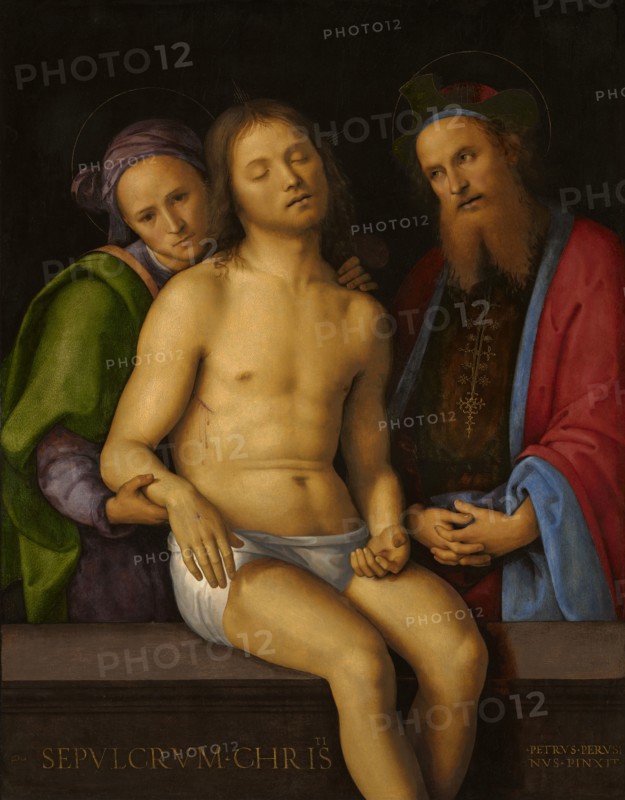 Dead Christ With Joseph Of Arimathea And Nicodemus (Sepulcrum Christi), c1494-98. Creator: Perugino.