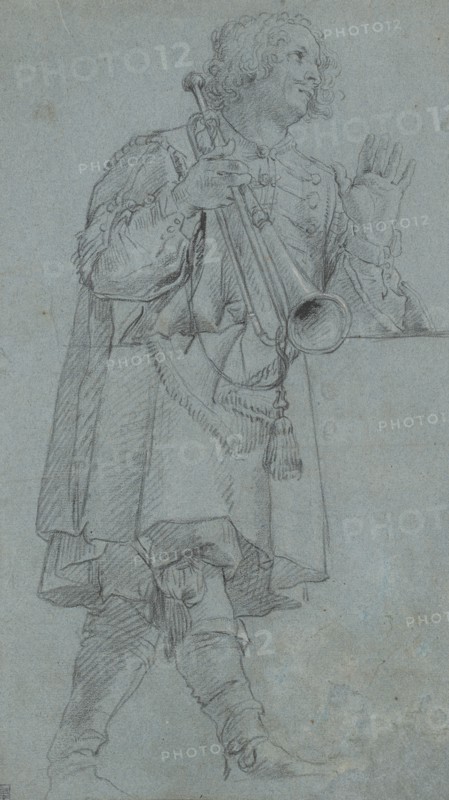A Man Holding A Trumpet, c1660S-70S. Creator: Peter Lely.